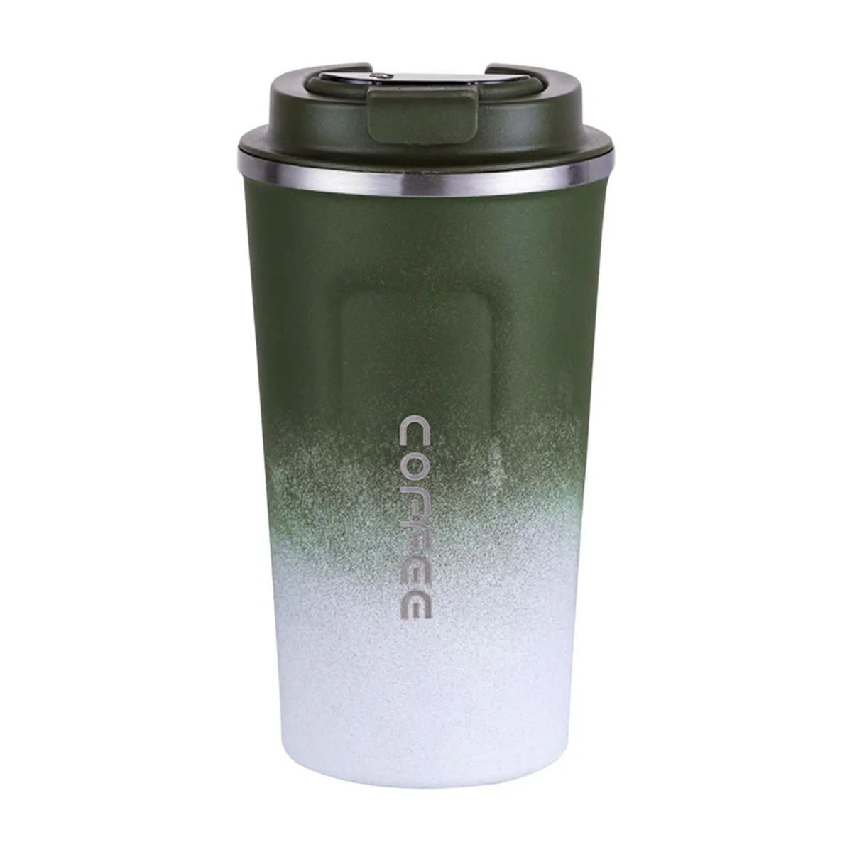 2 Colour Stainless Steel Vacuum Flask - Coffee Mug - 510ml - Green