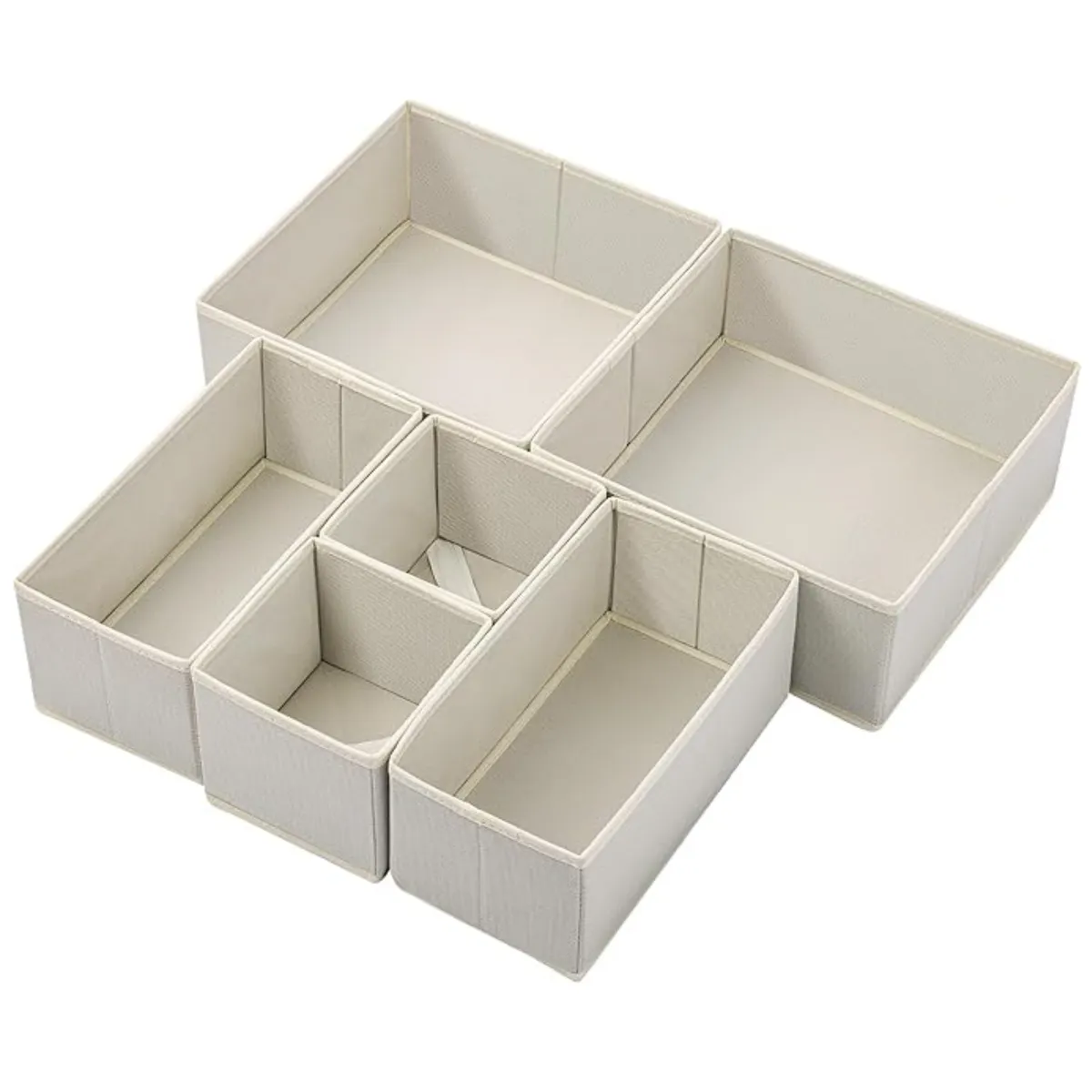 6 Pack Non-Woven Drawer Organizers Storage Boxes for Clothing Underwear