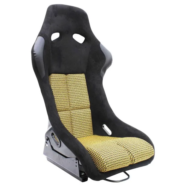 Evo Bucket Non Reclinable Retro Design Black & Yellow Racing Seat