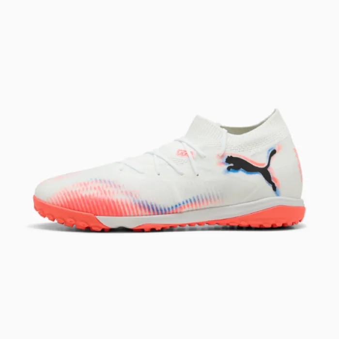 Pum Unisex Future 8 Match TT Football Boots - White/Black/Glowing Red