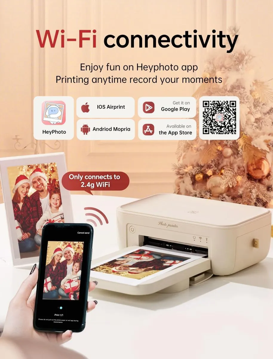 HPRT - CP4100 Portable Photo Printer with 20 Sheets Photo Paper &1 Ribbon - Cream White