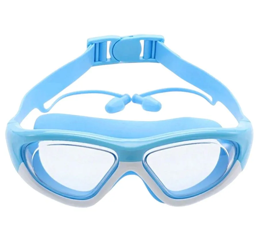 Kids Anti-fog Swimming Goggles with Silicone Earplugs - Blue
