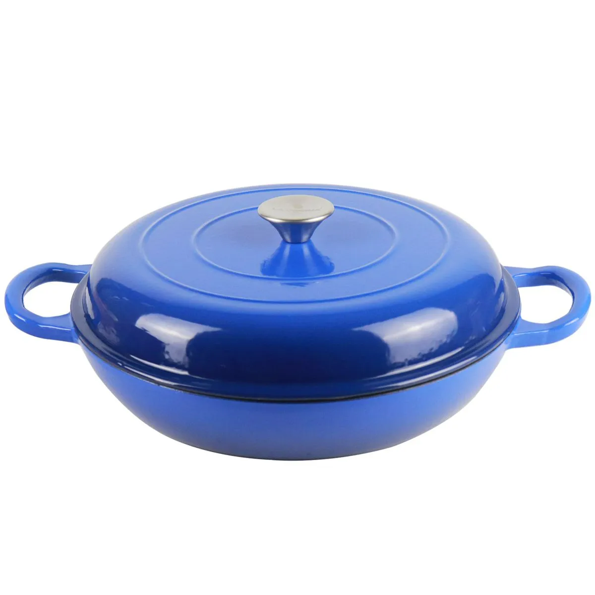 Enamel Cast Iron Casserole Pot with Lid 30CM - G1462 - Blue