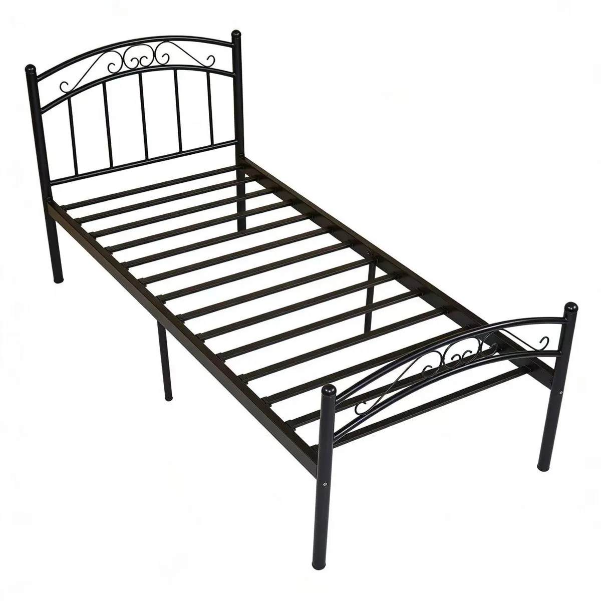 JIAGENG Single Metal Bed Frame 6-Leg with Headboard,Space Saving Design
