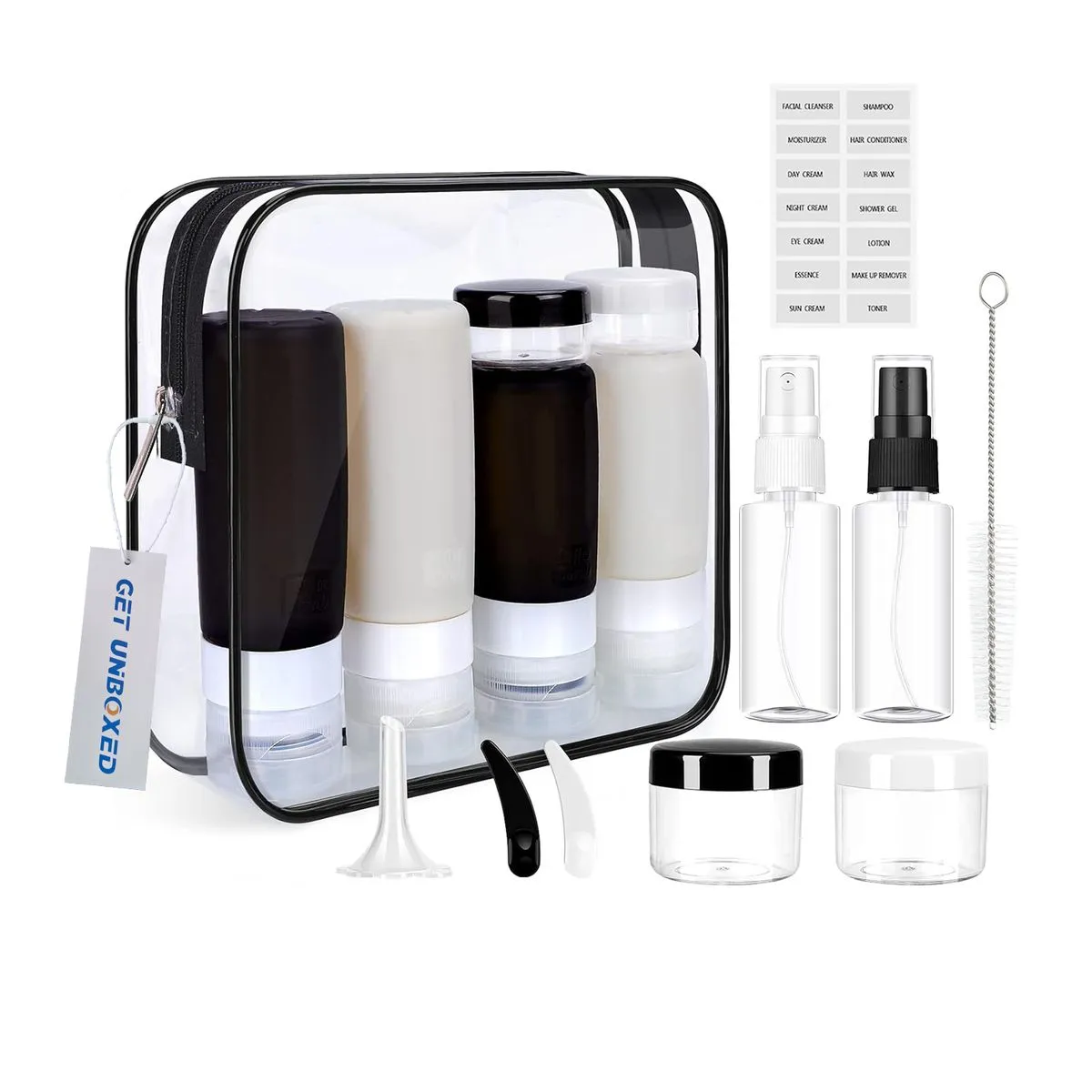 GET UNBOXED 16 Pack Silicone Leakproof Travel Bottles Set for Toiletries