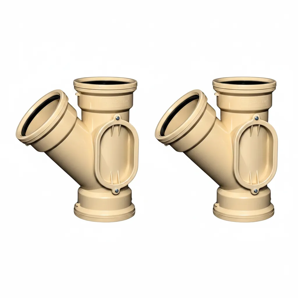 Polypropylene 110mm 45-Degree Junction Fitting for Plumbing - 2 Pack