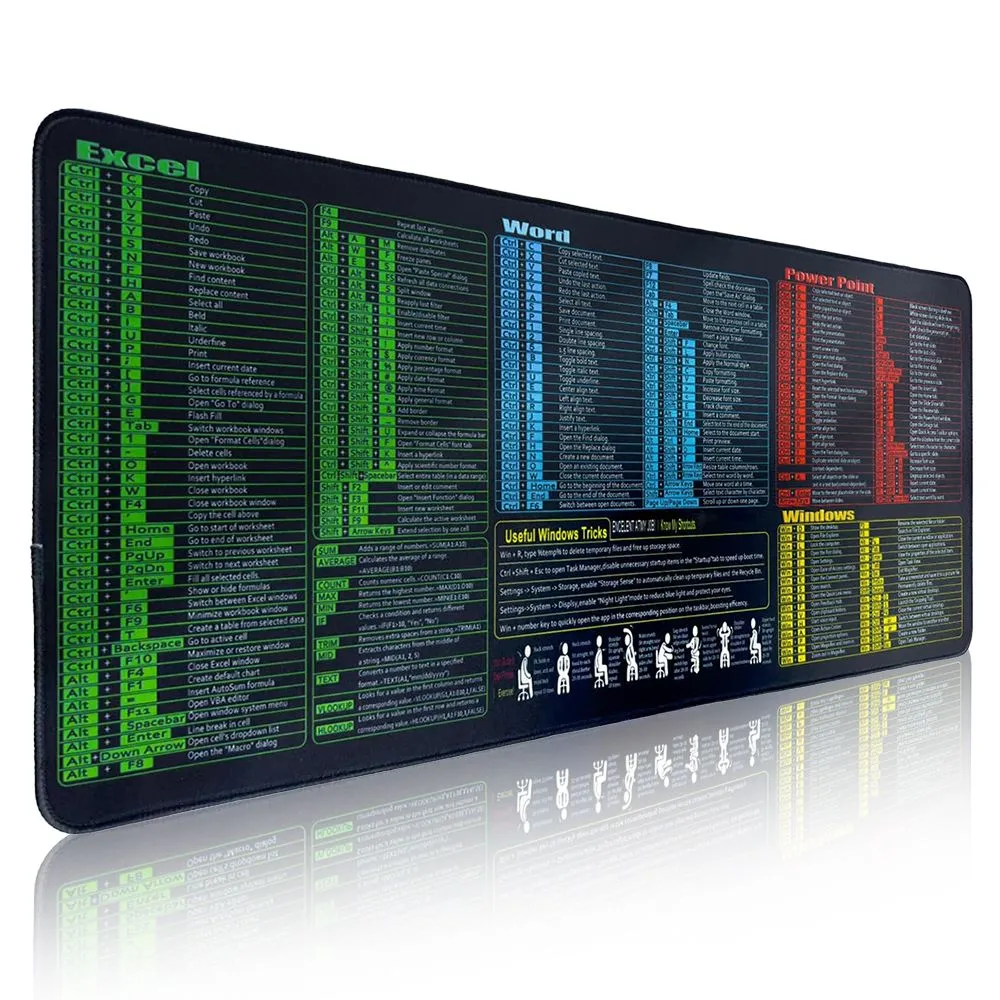 REDISSON Gaming Office Mouse Pad, , Shortcuts Extended Large Desk Pad