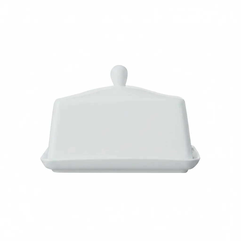 White Basics Porcelain Butter Dish with Lid