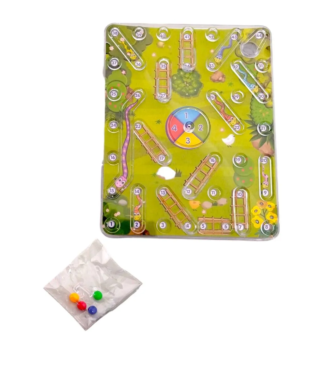 Game on! Snakes & Ladders Board Game - Small and Compact for Travel