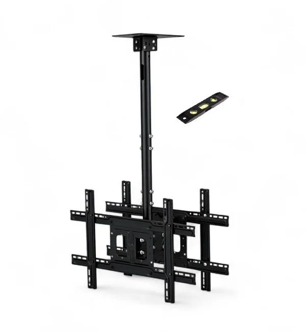 Dual Panel Ceiling TV Bracket 32-65 Inch with Spirit Level
