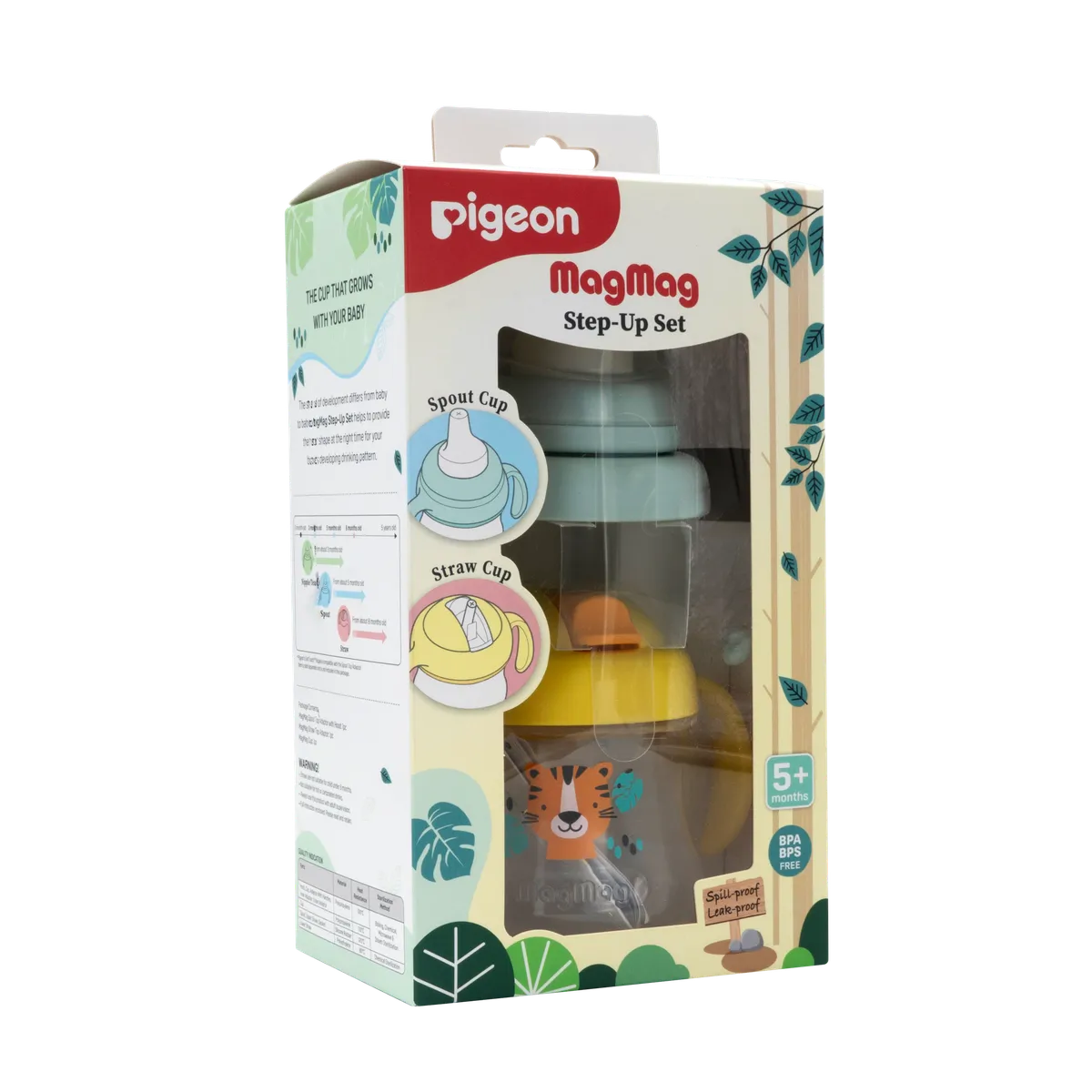 Pigeon Mag Mag Step-Up Set | BPA-Free Baby Feeding Bottle Starter Kit