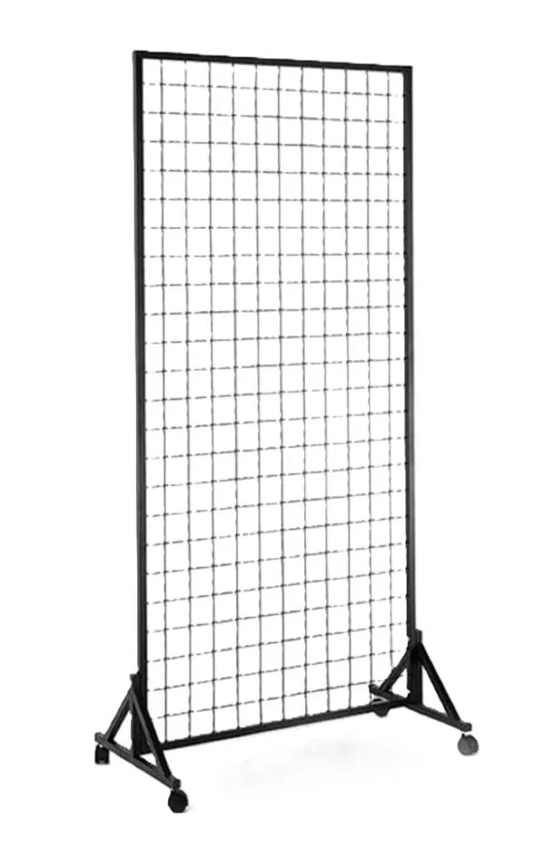 Metal Free Standing Gridwall Display Rack - Black