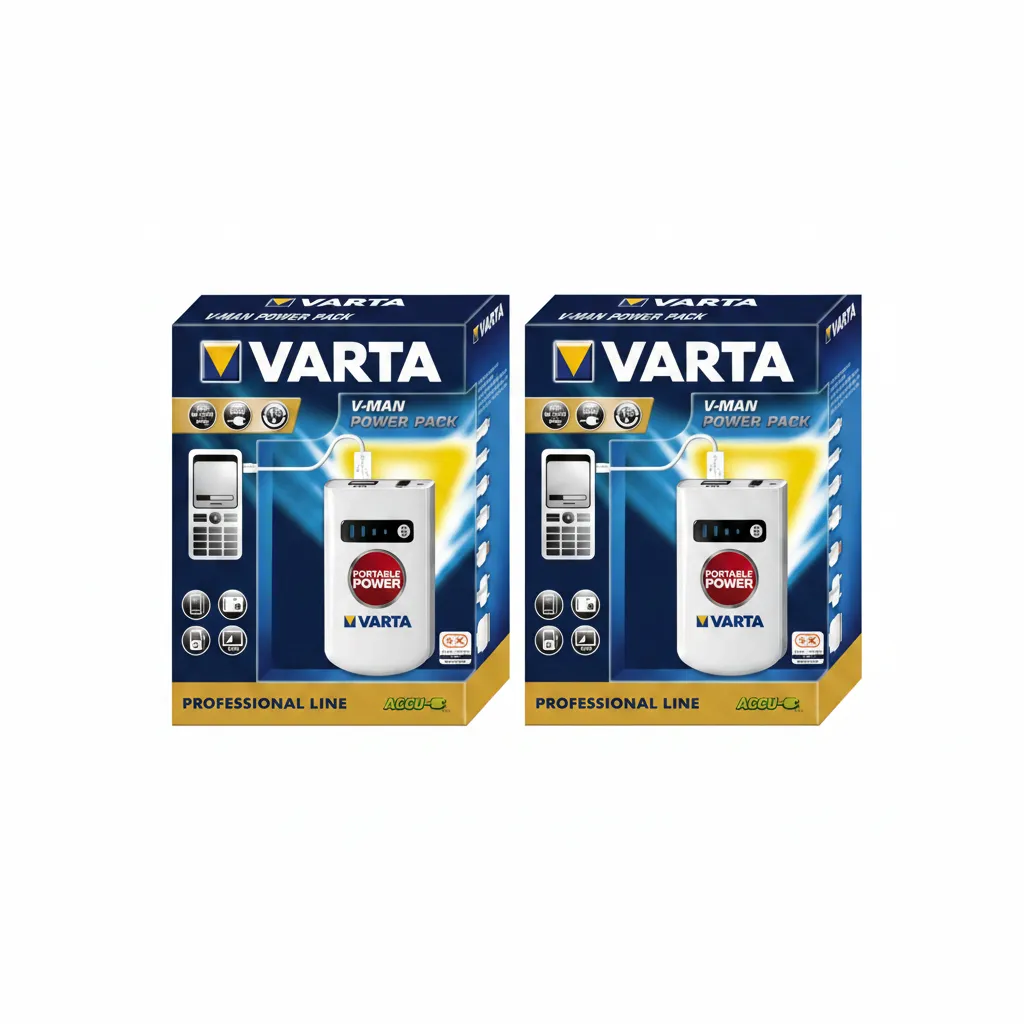 Varta USB Portable Power Pack Set with 7 Adapters & Storage Bag - 2 Pack