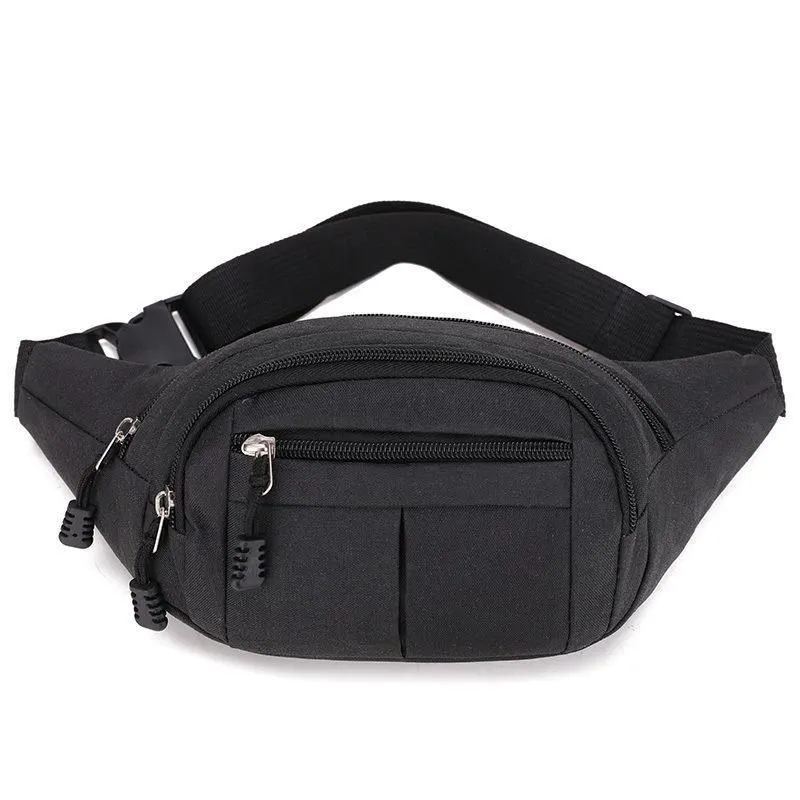 Unisex Sports Waist Pack - Adjustable Chest Bag for Running/Travel - Black