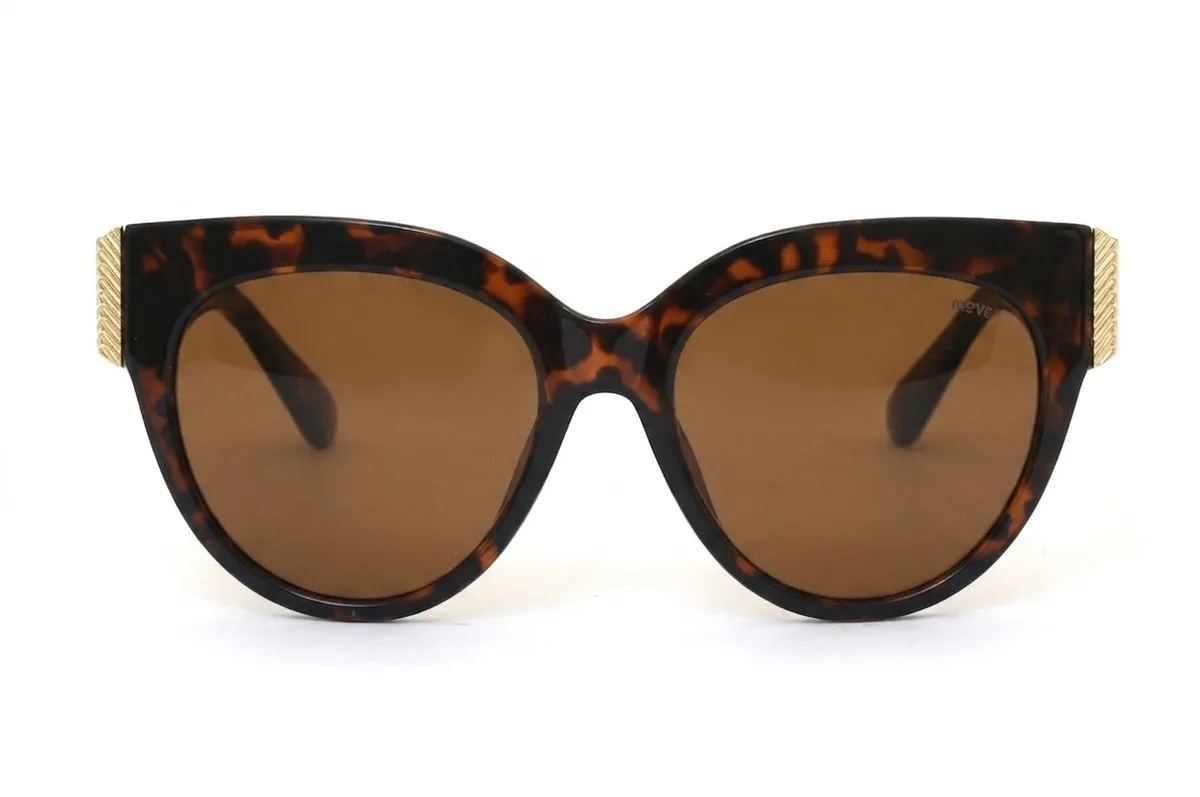 Move Eyewear Polarized Women's Cat-Eye Sunglasses MVS210 - Burgundy & Gold