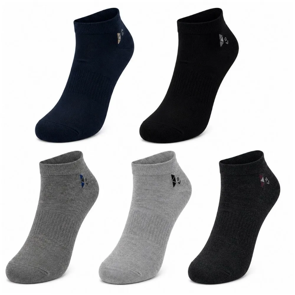 5 Pack Mens Cotton Ankle Socks Breathable Everyday Comfort Size 40-46
