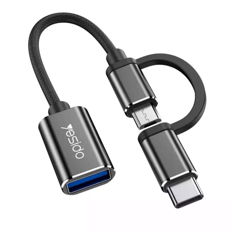Yesido 2 in 1 OTG - USB Type-C and Micro USB to USB - USB 3.0 - Plug & Play