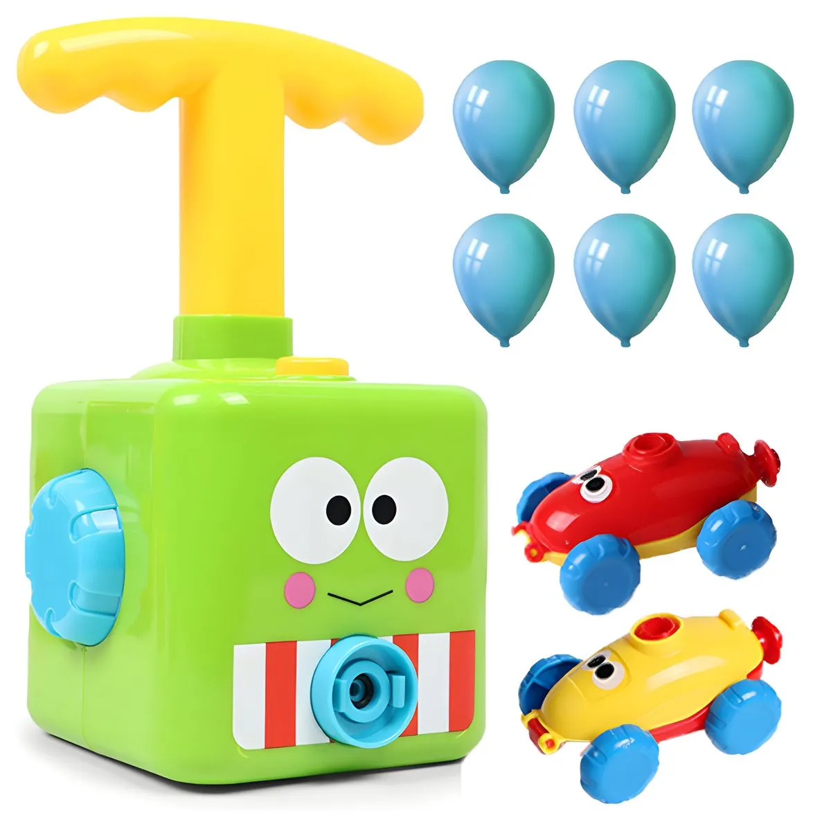 Boy Balloon Powered Car Set, Pneumatic Car Balloon Racing Car - Green
