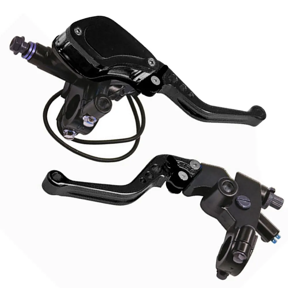 22MM Universal Motorcycle Handlebar Brake Pump Clutch Upper Pump-Black&Red - BLACK