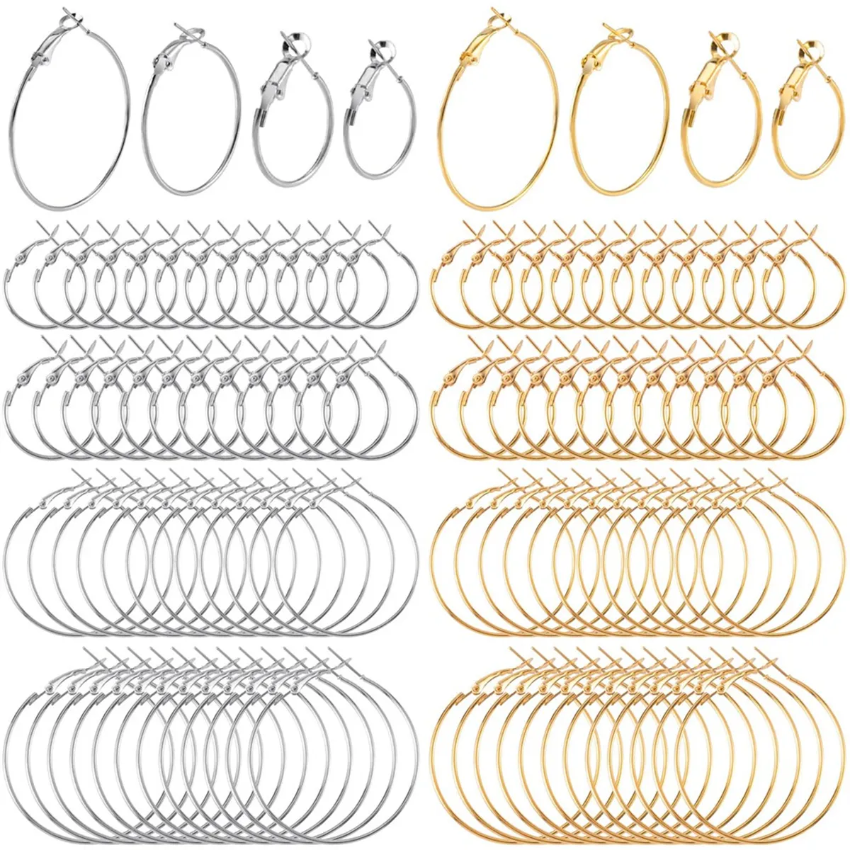 96 Pcs Hoop Earrings Finding for Jewelry Making Diy Earrings