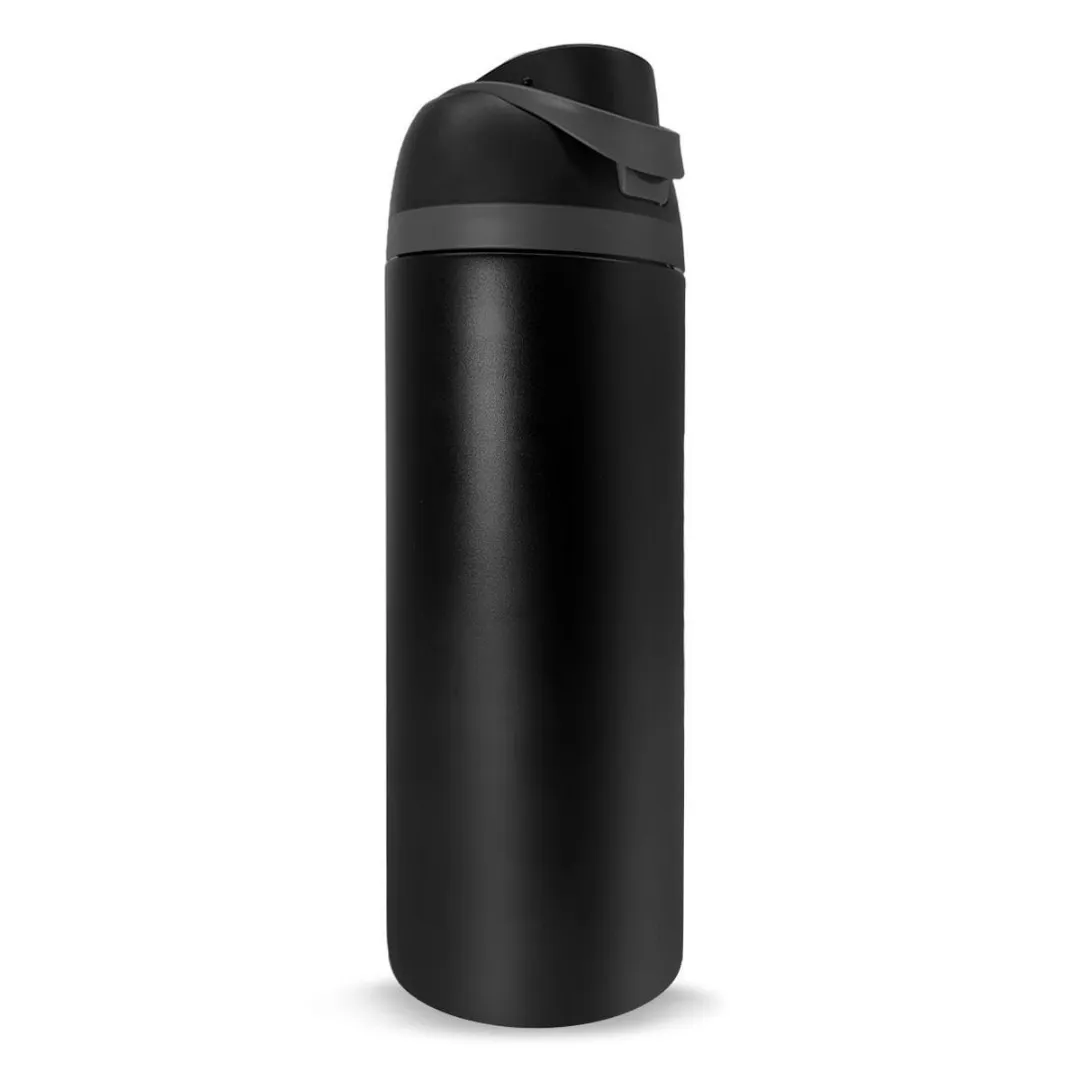 Bestby- 950ml Stainless Steel Sports Water Bottle Vacuum Flask with Straw - Black