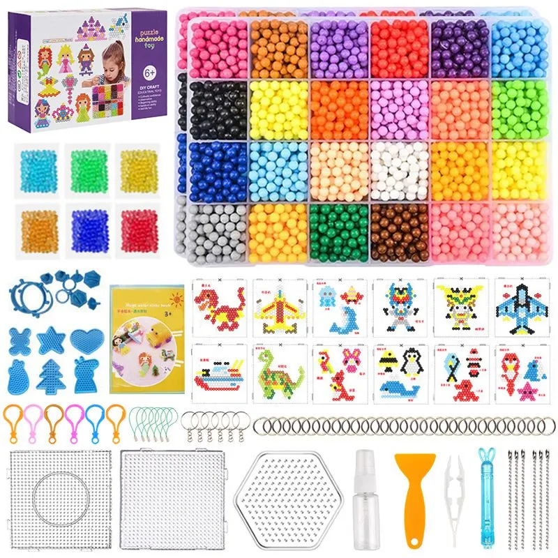 6000pcs Fuse Beads Kit Beads DIY Set Non-Iron Arts and Crafts Toy for Kids - Blue