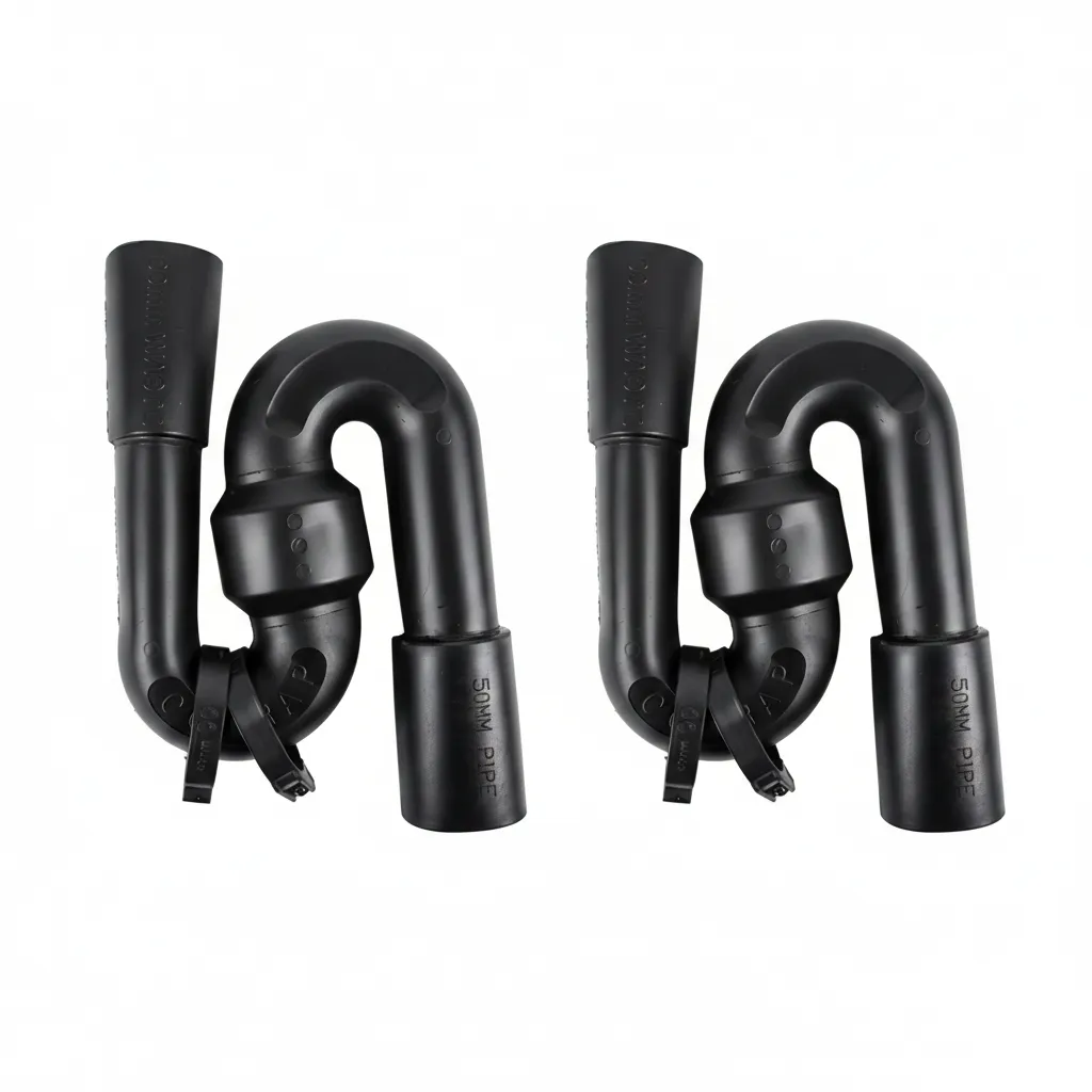 PVC S-Trap 38mm Inlet, 50mm Outlet for Efficient Drainage - 2 Pack