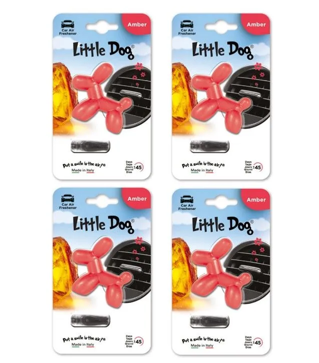 Little Dog - Car Air Fresheners - 4 Pack - Amber
