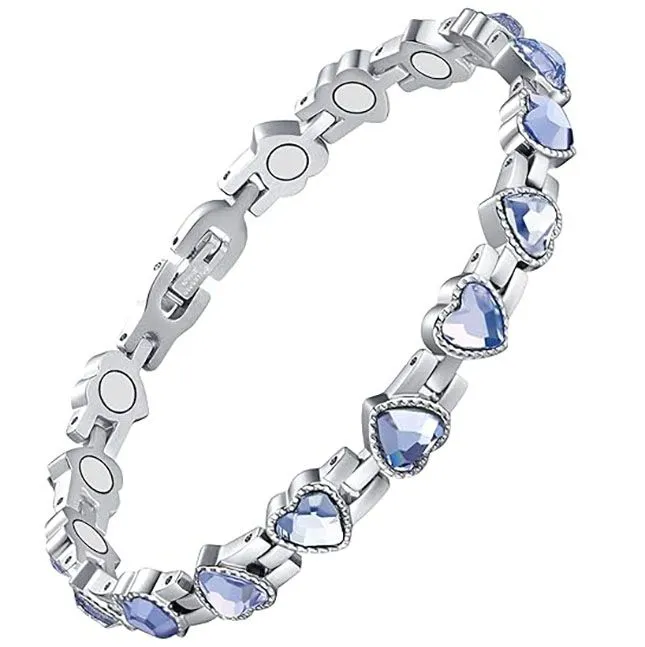 Magnetic Health Bracelets for Women,Titanium Steel Magnetic Bracelet (blue)
