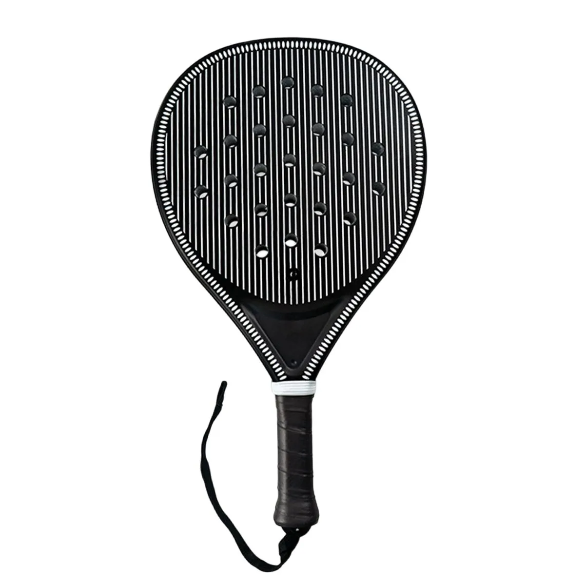 Padel Tennis Racket Lightweight EVA Filling for Men Women Beginner Children - Black