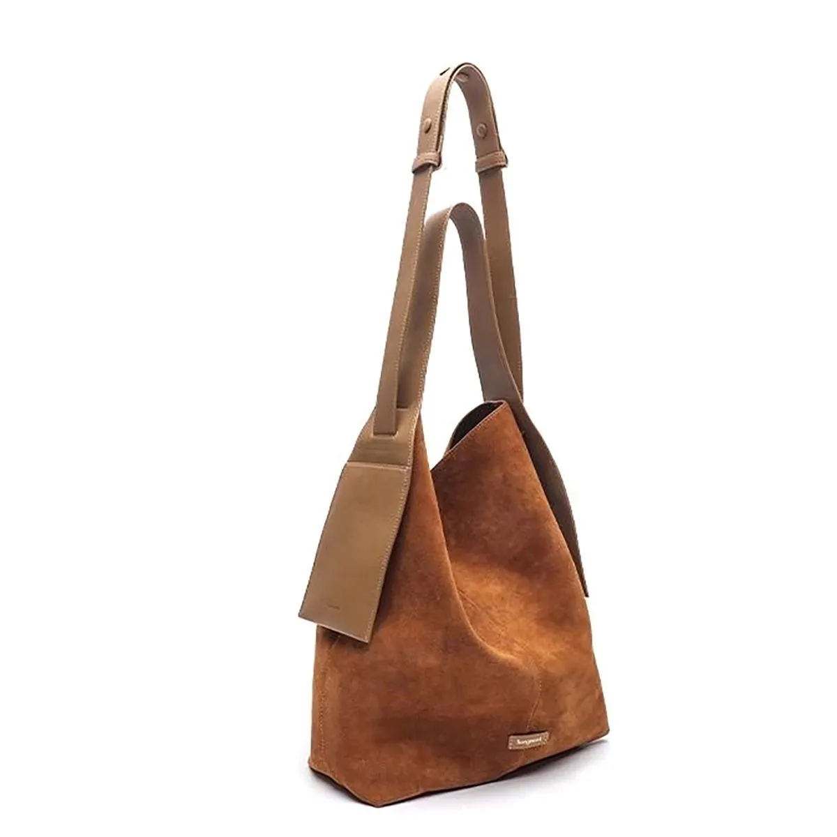Genuine Leather Lazy Style Shoulder, Brown Bag 30x12.5x37cm