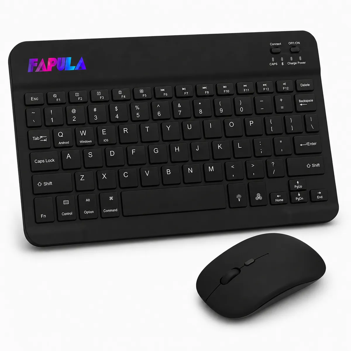 Wireless Bluetooth Keyboard & Mouse Set-Bigger Than Standard Mini Keyboards - Black Set