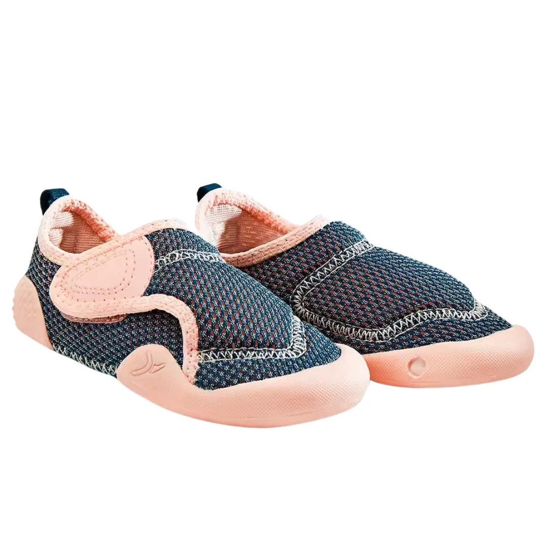 Domyos Kids' Non-Slip Breathable Bootees - Blue/Pink