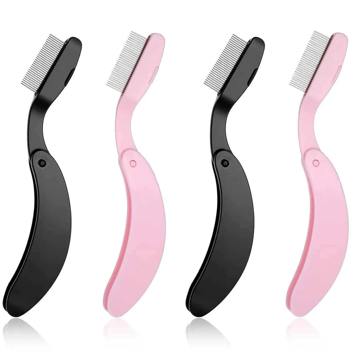 4 Piece Folding Eyelash Comb, Eyelash Separator Brush for Women Making Up