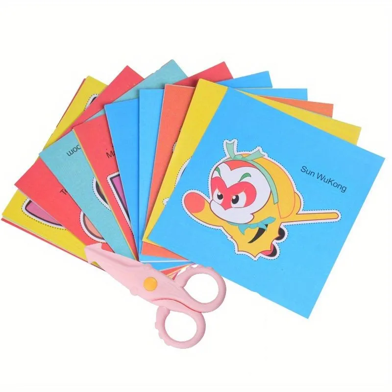 96Pcs Kids DIY Paper Craft Set With Safety Scissors For Children
