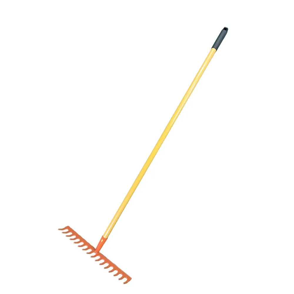 Heavy Duty Garden Rake with Metal Teeth and Long Handle - 125cm