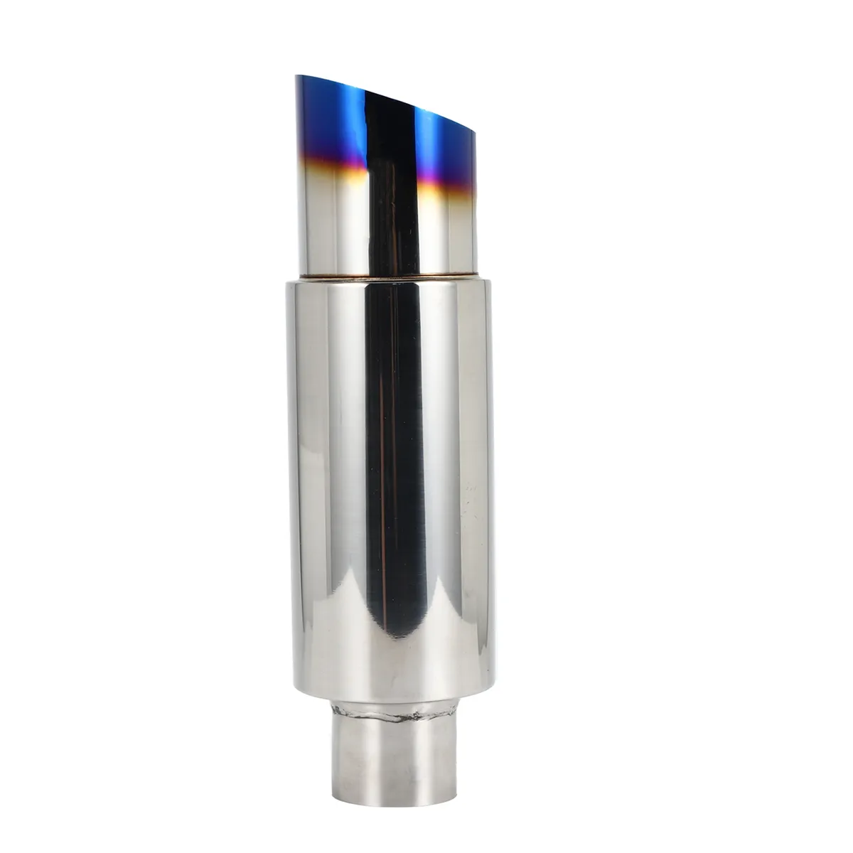 Car Universal Stainless Steel Rear Exhaust Pipe Muffler 370mm Blue