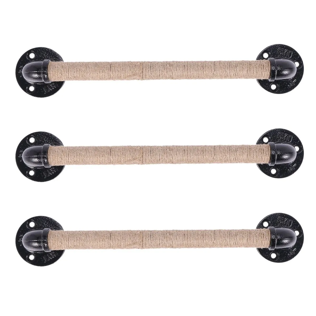 3X Industrial Style Pipe Furniture Handle Black Antique Handle