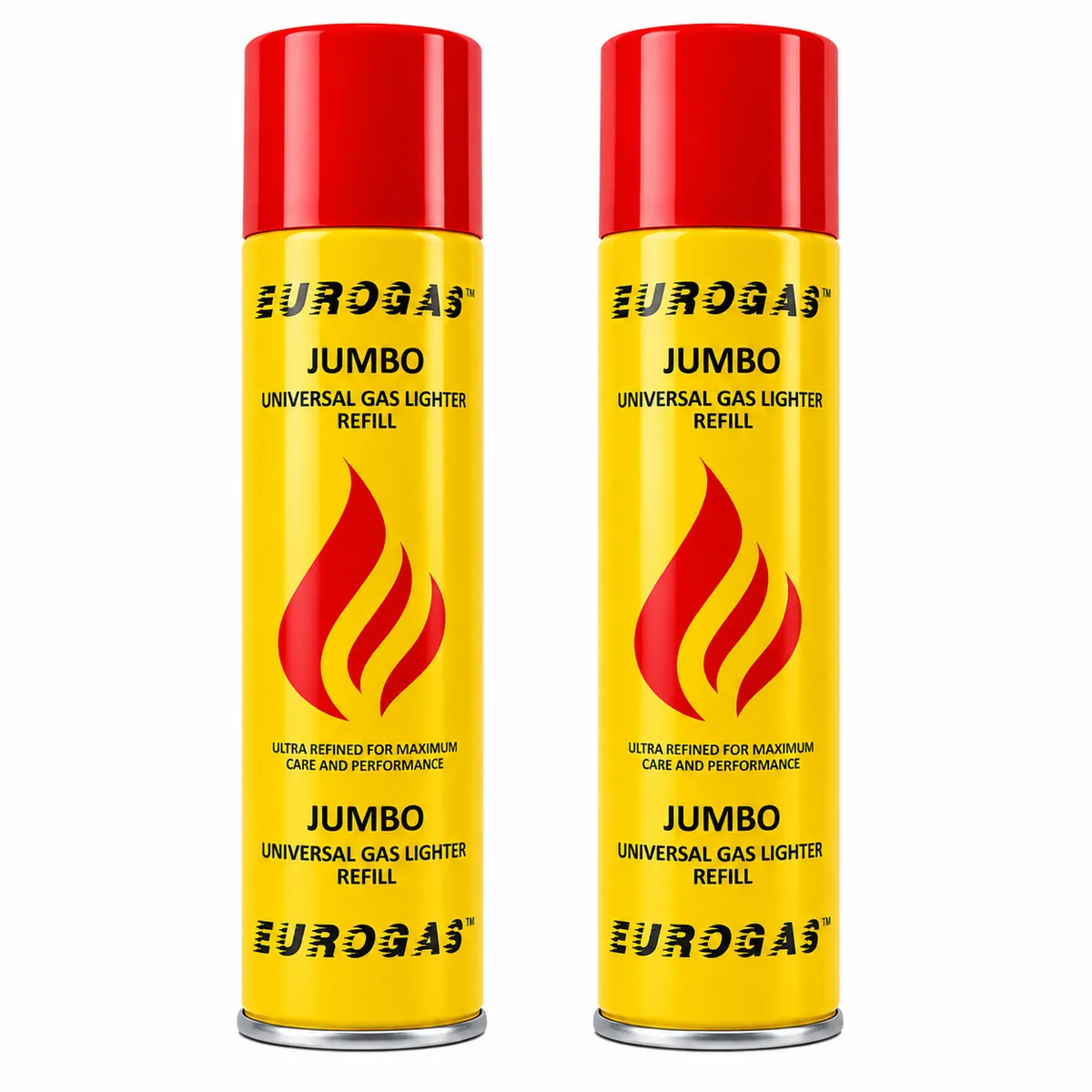 Eurogas Butane Gas Refill 600ml for Lighters and Torches - 2 Pack