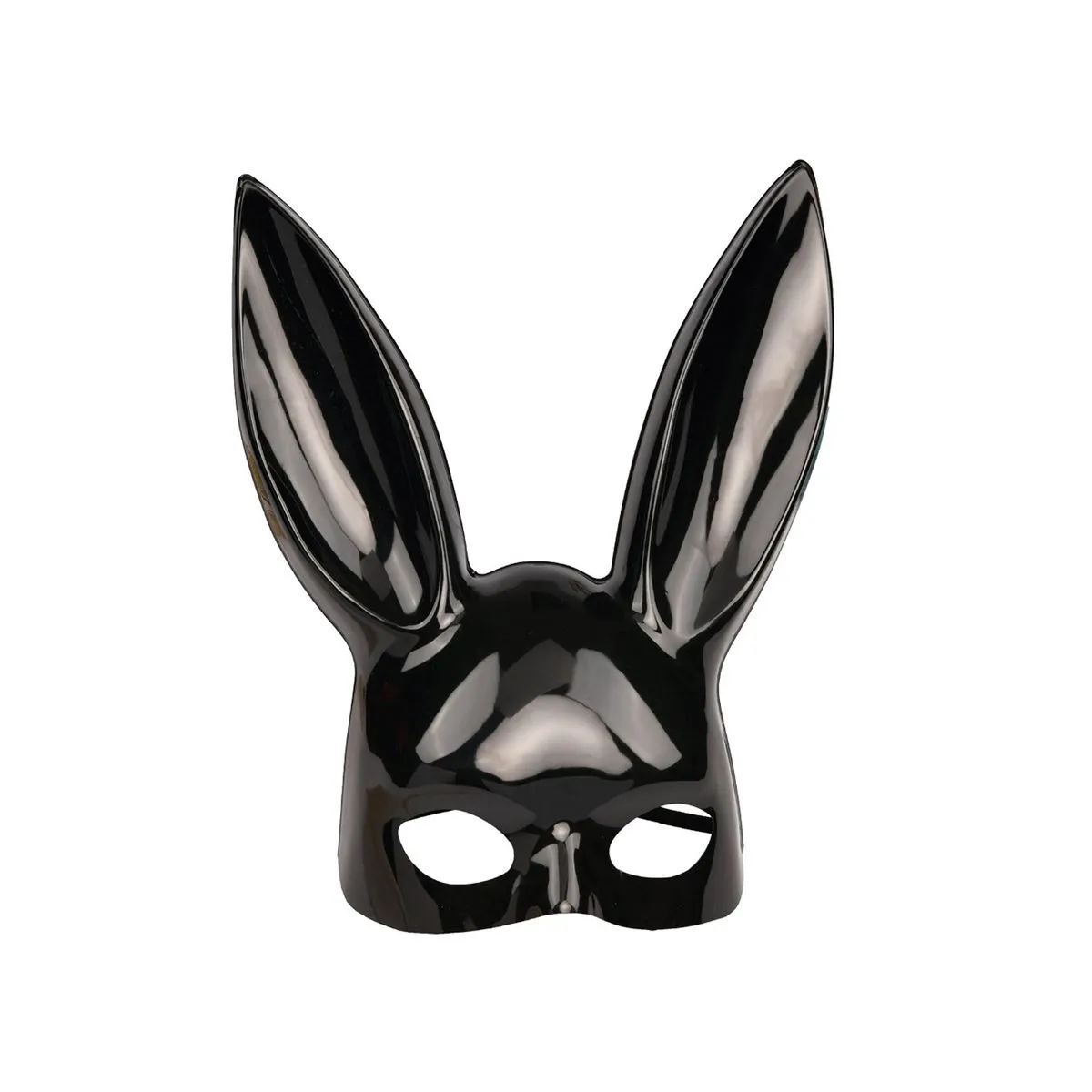 Halloween Bunny Mask Rabbit Ears Mask Sexy Bunny Half Mask Social Party - Black