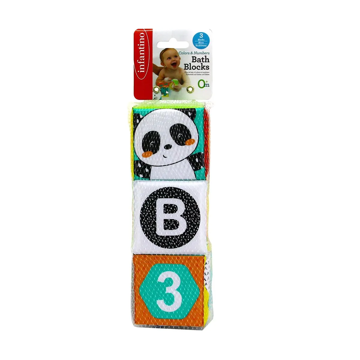 Infantino Colours & Numbers Bath Blocks - Pack of 3
