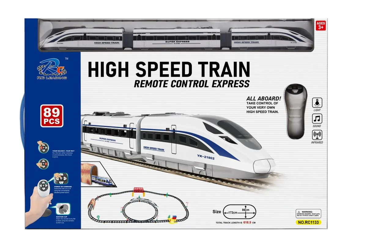 RC Leading - R/C High-Speed Train Set 6.18m with Lights & Sound - 89 Pieces