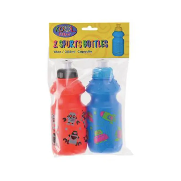 Kool Kidz - Sport Water Bottle - 355ml - 2 Pack - Blue