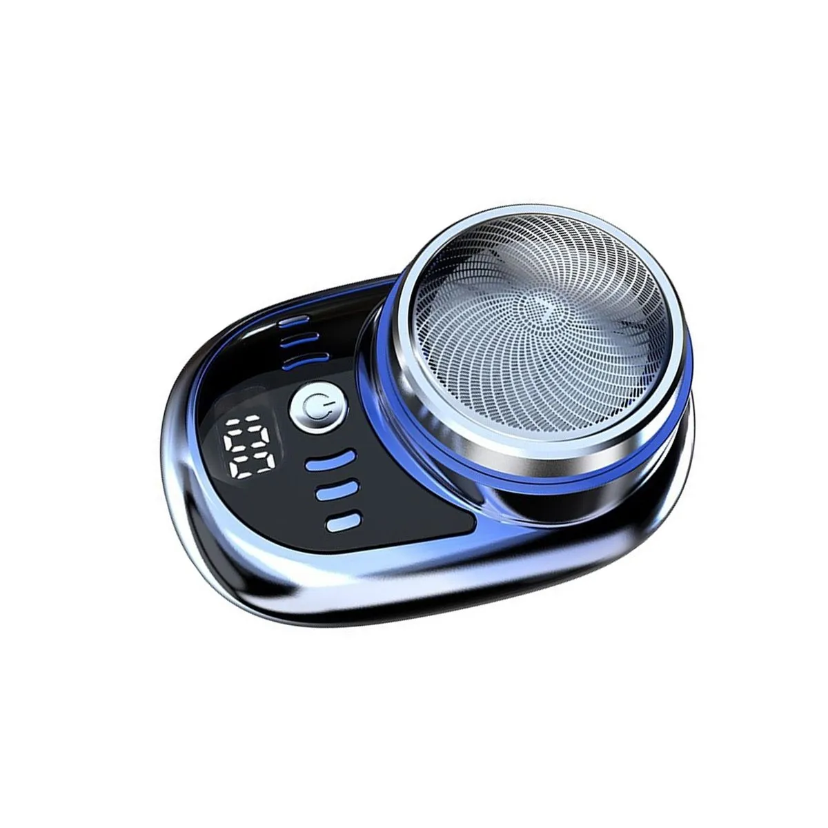 Shavers for Men,Wet Dry LED Display Razor, Small Portable Hair Cleaner-Blue