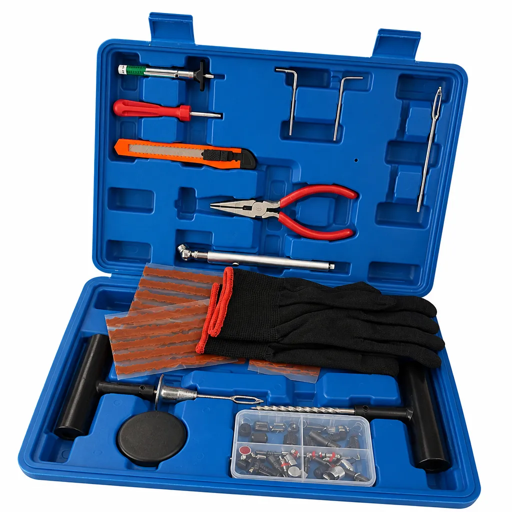 Automobile Tool Kit with Screwdrivers Pliers, Utility Knife and Gloves