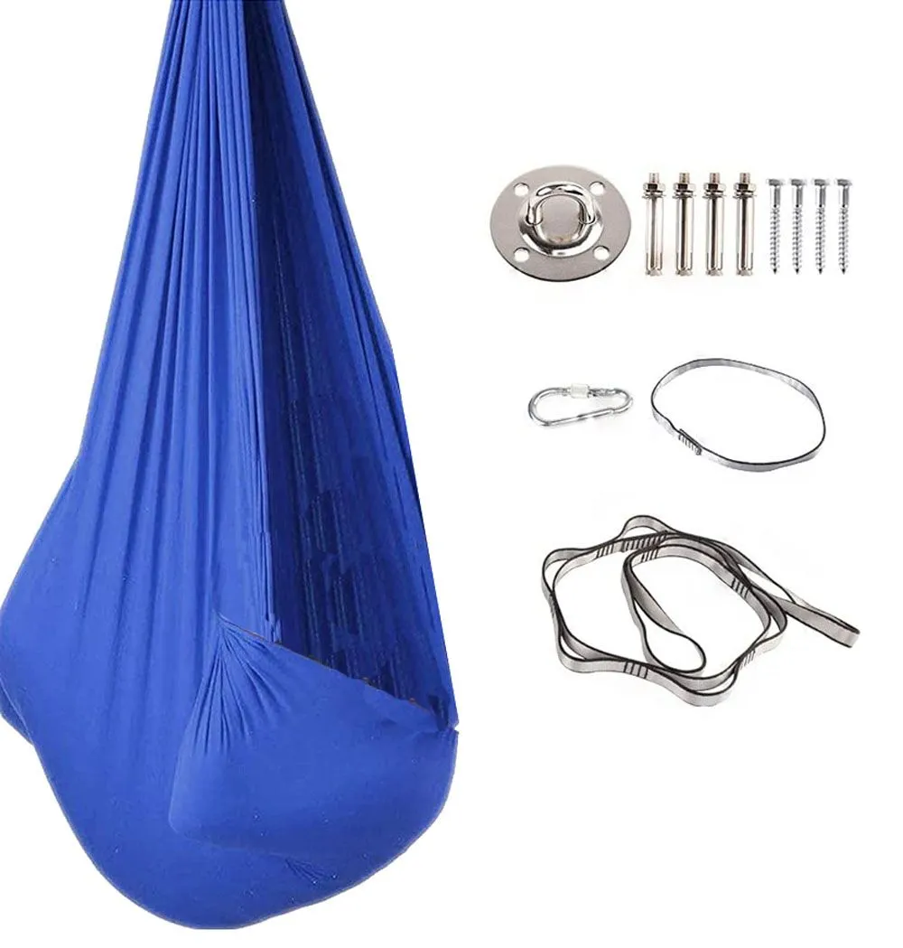 Adjustable Hammock Therapy Swing with Hardware for Kids - Dark Blue