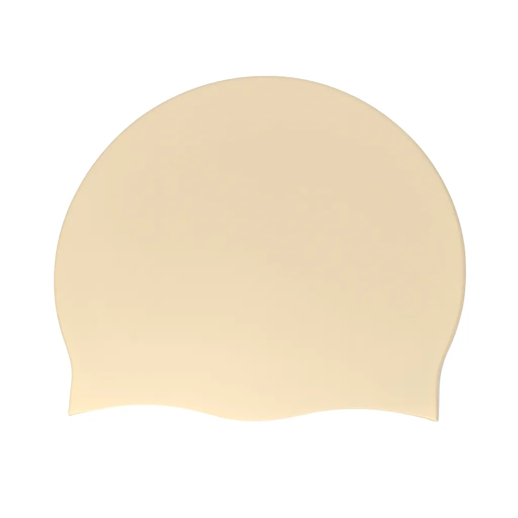 2 Pack - Water-Resistant Silicone Swimming Cap - Beige