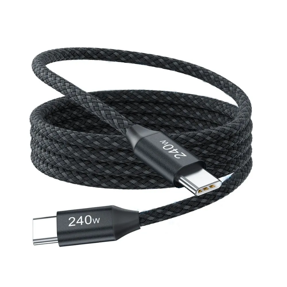 1M - 240W USB C to USB C Cable,Fast Charging - Black
