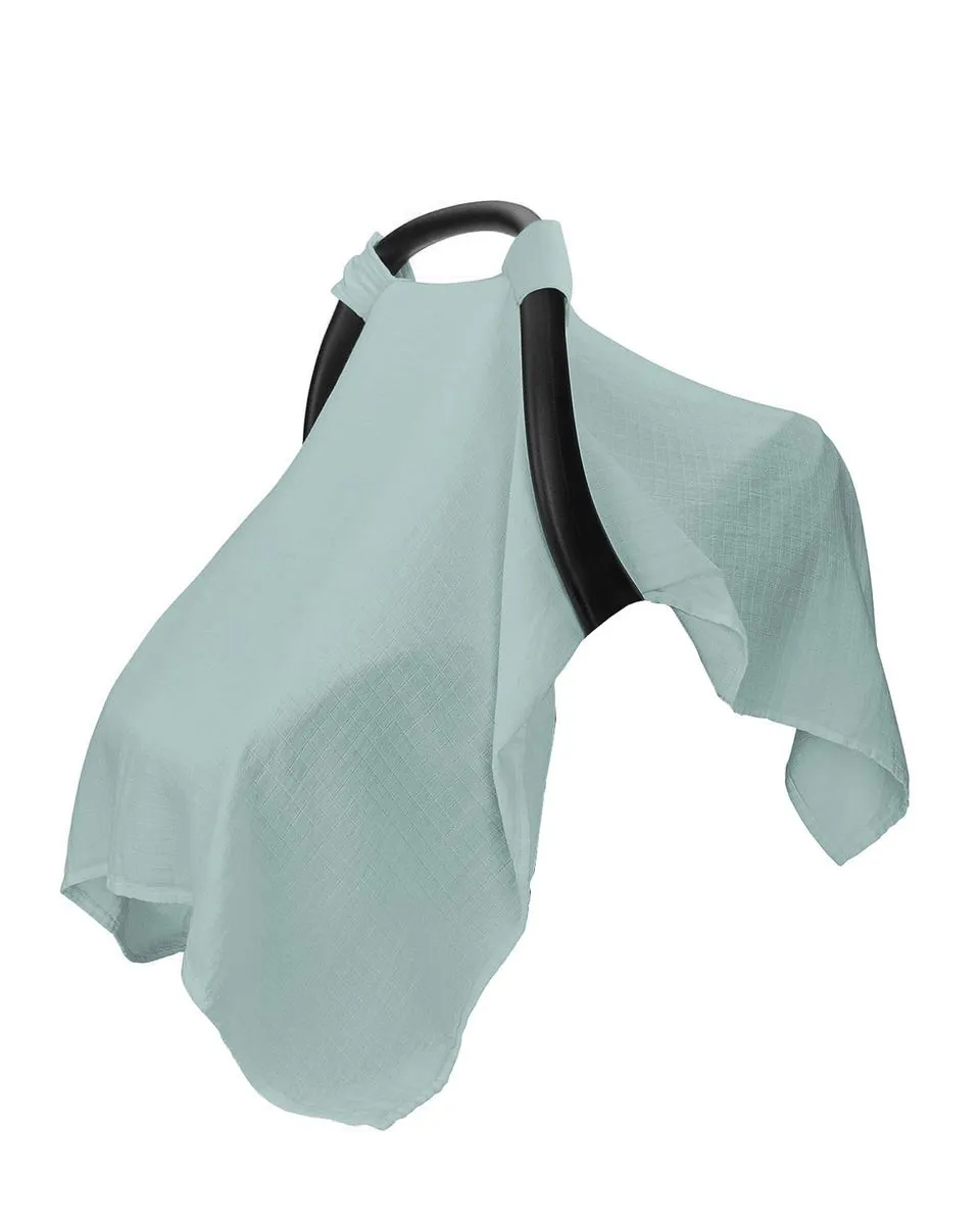 Muslin Cotton Multi-Use Carseat Canopy for Babies - Green
