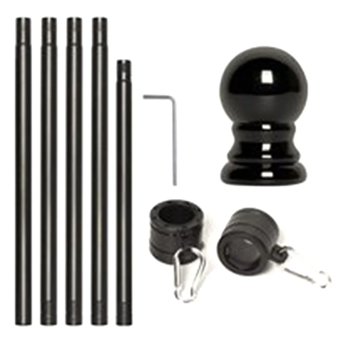 5Ft Black Flag Pole For 3X5 Sports Fan Outdoor Flags
